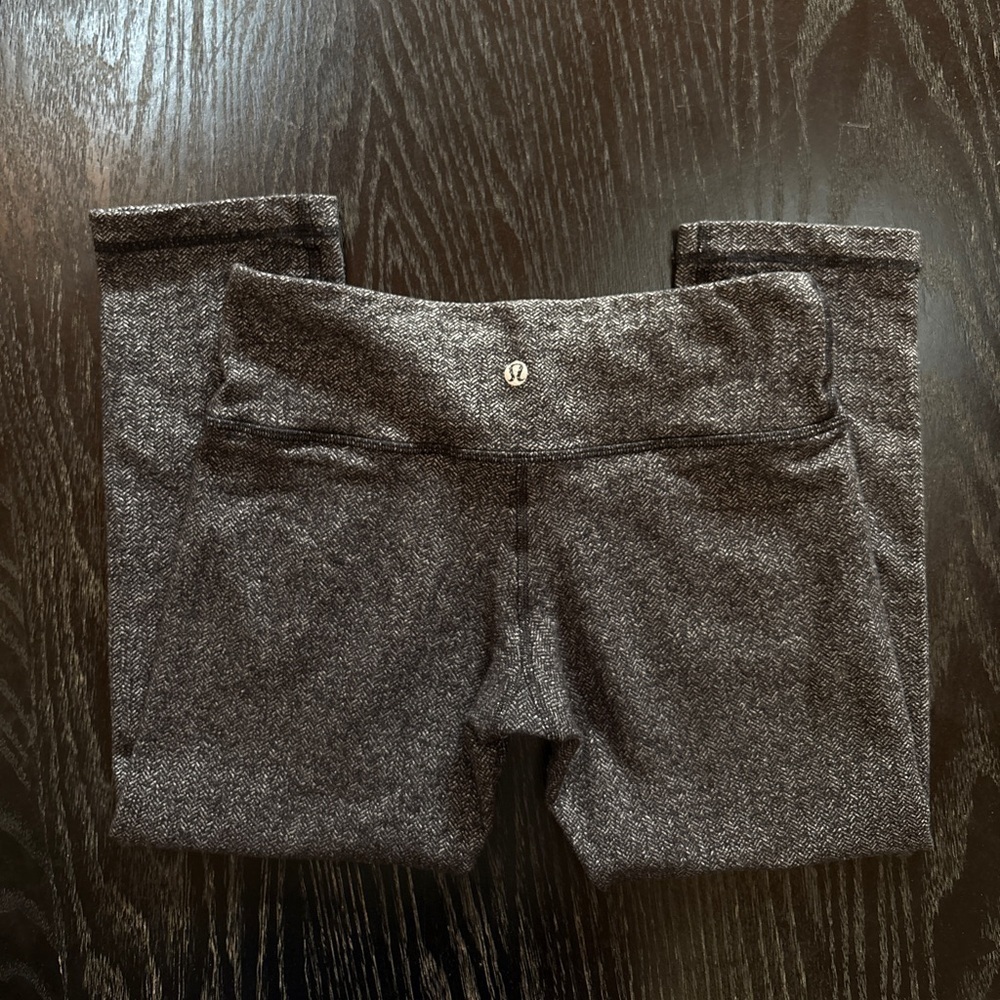 Lululemon Women’s Wunder Under Herringbone Patterns Crop Leggings Size 4